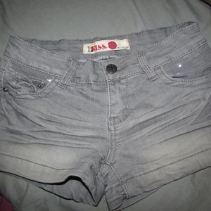 1ST KISS DARK GRAY WASH JEAN SHORTS JUNIORS SIZE 1